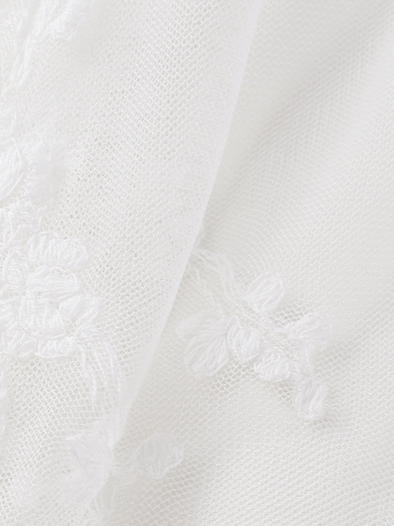 Ivory Garden Bloom Dress with Lace Ruffles