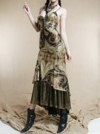 Baroque Pearl Metallic Slip Dress