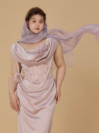 Blush Pearl Drape Gown