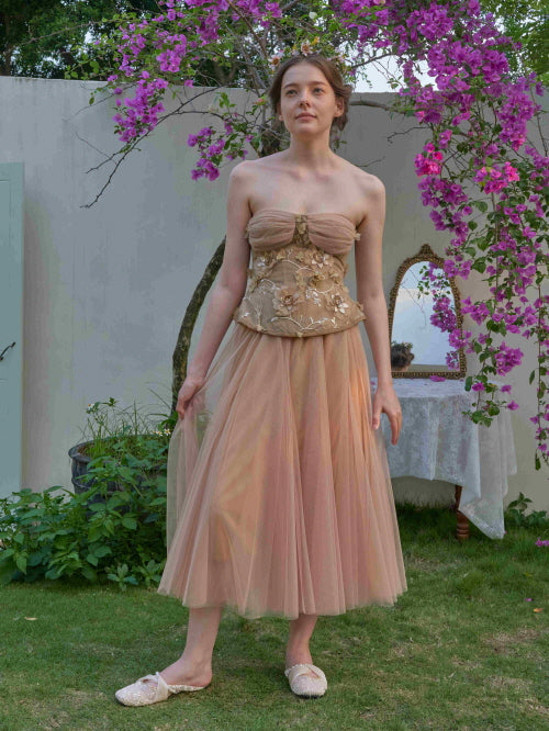 Blossom Garden Embroidered Corset & Skirt