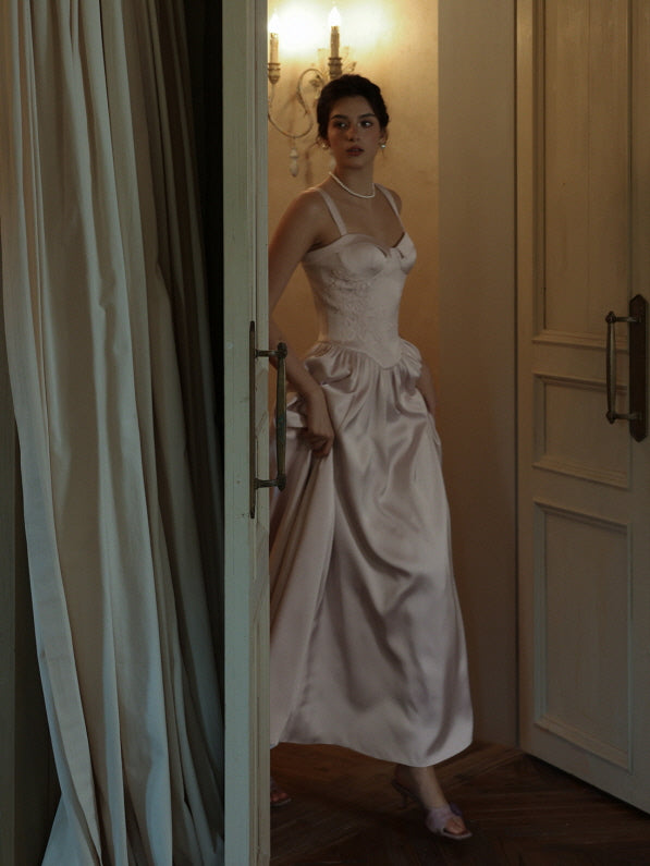 Vintage Blush Corset Rose Dress