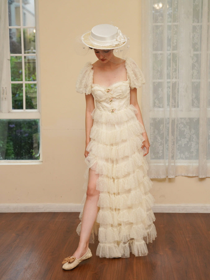 Ivory Princess Garden Ruffle Dress