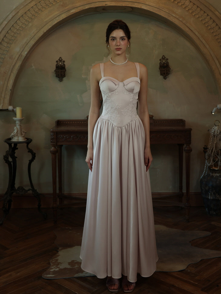 Vintage Blush Corset Rose Dress