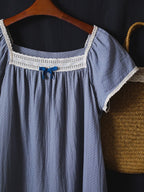 Blue Lace Ribbon Nightgown