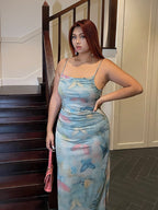 Dreamy Watercolor Mesh Slip Dress