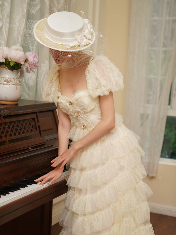 Ivory Princess Garden Ruffle Dress