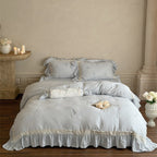 Romantic Blue Rose Cotton Bedding Set