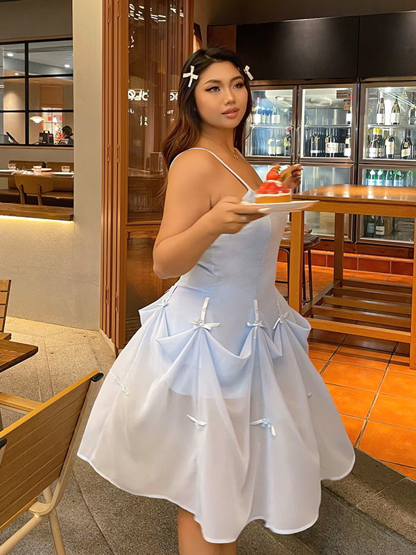 Blue Ribbon Balloon Hem Dress