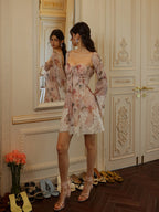 Blush Floral Lace-Trim Dress