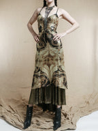 Baroque Pearl Metallic Slip Dress
