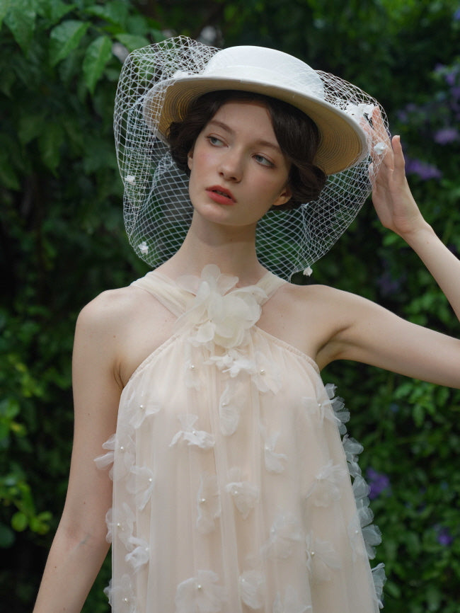 Blossom Whisper Halter Tulle Dress
