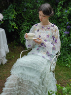 Whimsical Cloud Ruffle Skirt