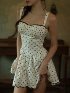 Vintage Polka Dot Bustier Mini Dress