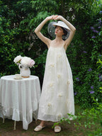 Ivory Feather Bloom Slip Dress