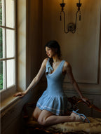 Baby Blue Knit Dropwaist Dress