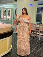 Blush Garden Lace Off-Shoulder Dress