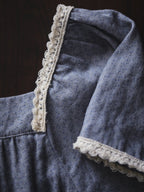 Blue Lace Ribbon Nightgown