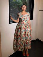 Blossom Garden Square-Neck Floral Dress