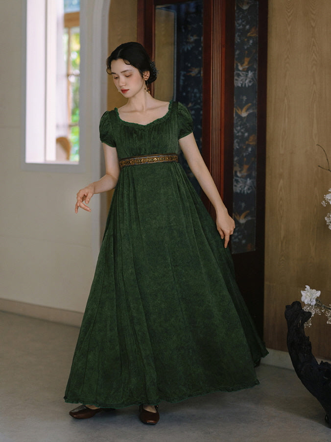Enchanted Forest Velvet Empire Dress