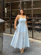 Blue Ribbon Balloon Hem Dress