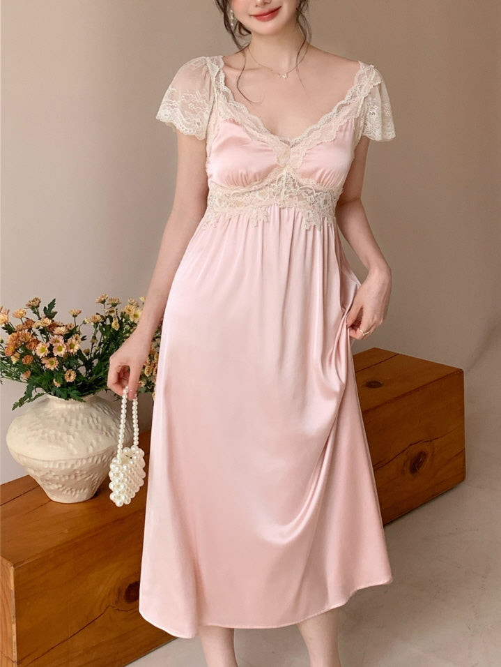 Vintage Light Pink Lace Nightgown