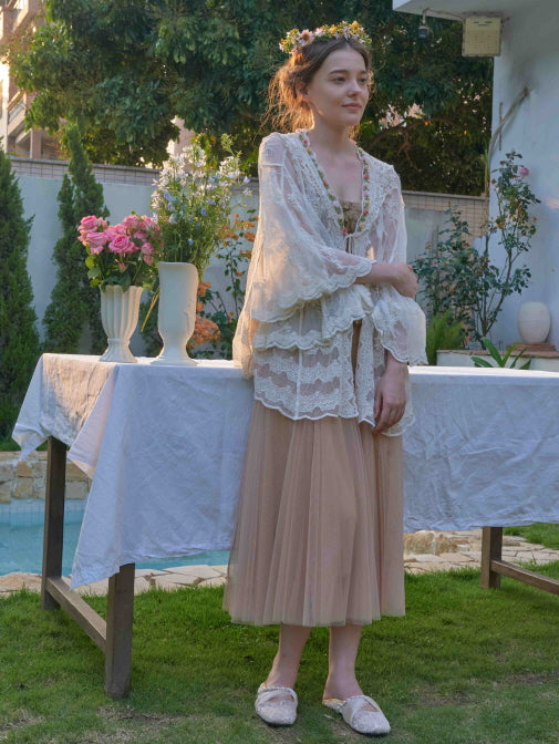 Blossom Garden Embroidered Corset & Skirt