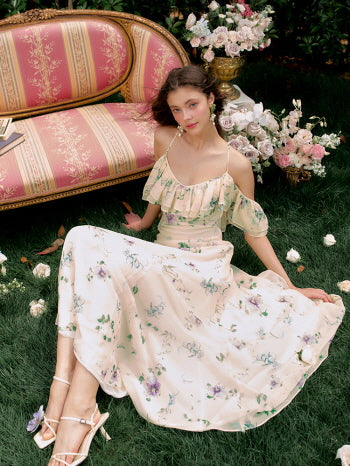 Buttercream Garden Ruffle Dress