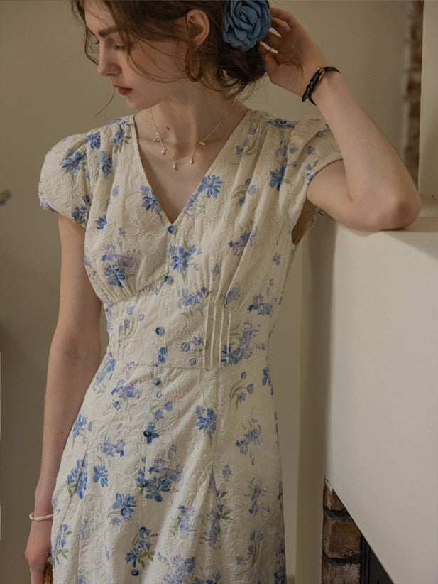 Blue Blossom Vintage Lace Dress