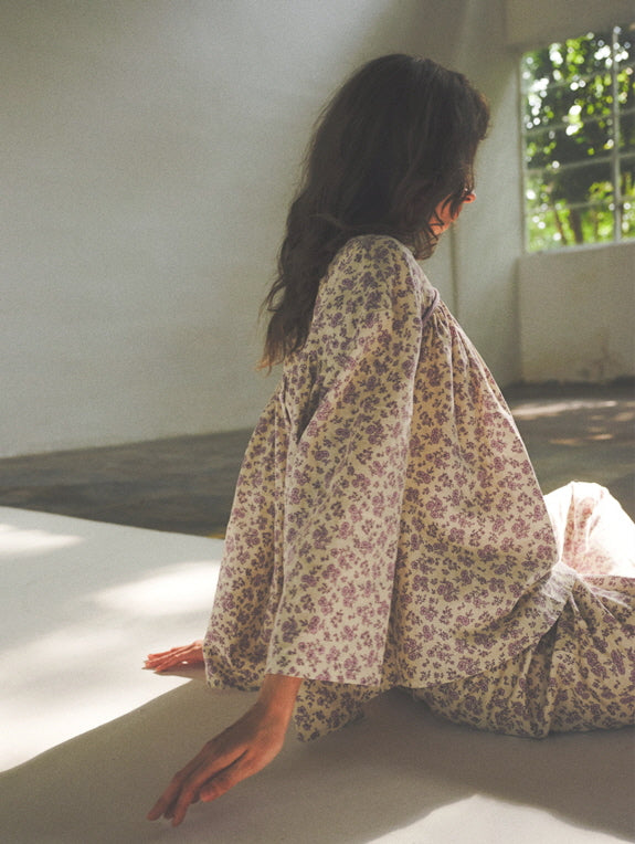 Lavender Bloom Cotton Pajama Set