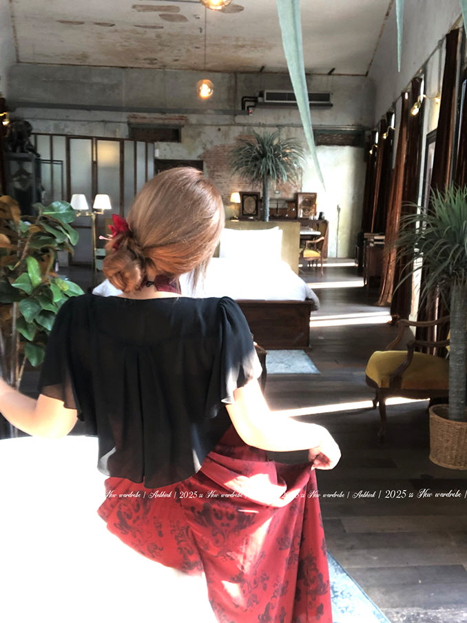 Crimson Rose Drape Dress