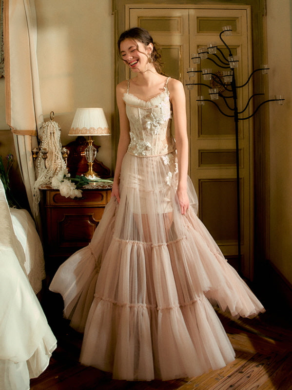 Ivory Blossom Lace Corset & Tulle Skirt