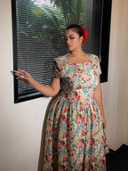 Blossom Garden Square-Neck Floral Dress