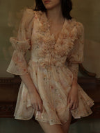 Blush Bloom Garden Ruffle Mini Dress
