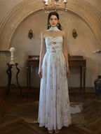 Enchanted Bloom Draped Chiffon Dress
