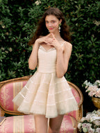 Ivory Blossom Tiered Lace Dress
