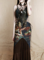 Vintage Glam Bronze Print Dress