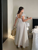 Romantic Polka Dot Plus Size Ruffle Dress