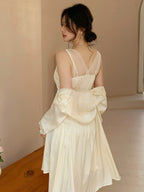 Ethereal Lace Cream Nightdress Set