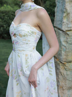 Enchanted Bloom Draped Chiffon Dress