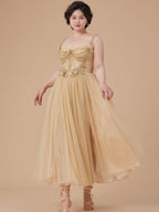 Golden Blossom Corset Dress