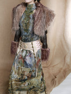 Baroque Allegory Halter Maxi Dress