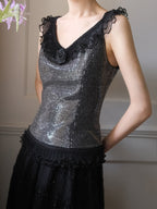 Midnight Rose Sequin Top & Glitter Mesh Skirt