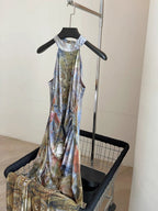 Renaissance Muse Halter Maxi Dress