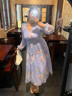 Lavender Rose Garden Chiffon Dress