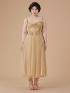 Golden Blossom Corset Dress