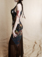 Vintage Glam Bronze Print Dress
