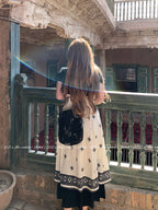 Black Tassel Embroidery Layered Dress