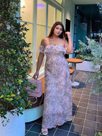 Blush Garden Lace Off-Shoulder Dress