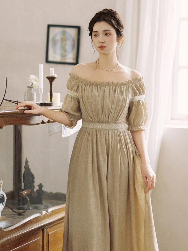 Whispering Meadow Off-Shoulder Dress
