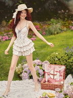 Blue Ribbon Picnic Ruffle Mini Dress